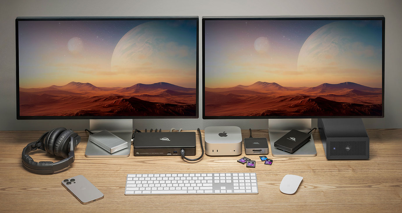 owc thunderbolt 5 dual 10gbe dock straighton lifestyle