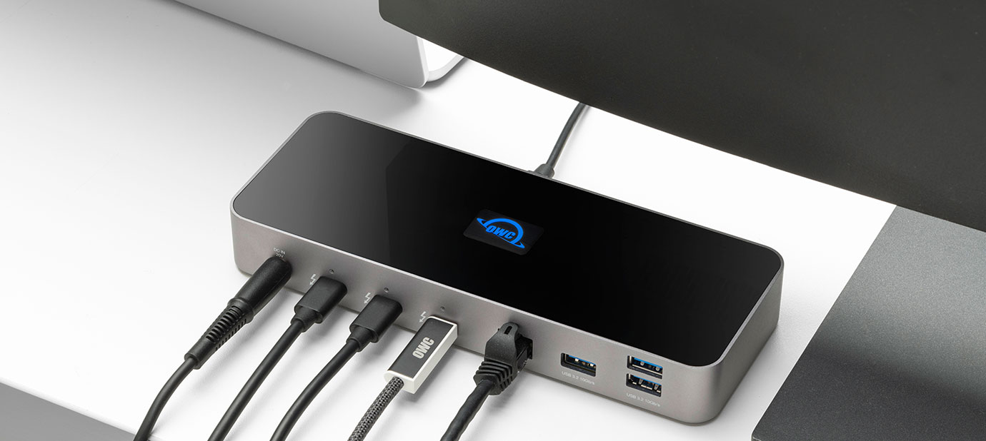 owc usb4 optical cable dock lifestyle