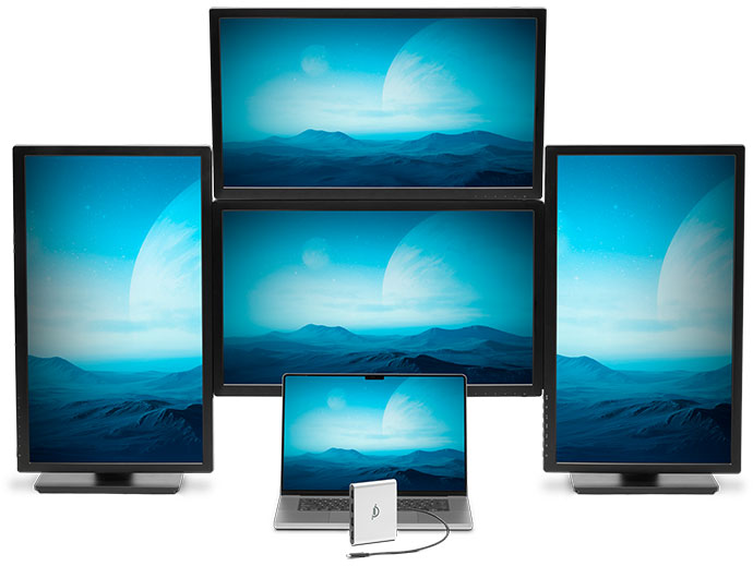 owc usbc quad hdmi display adapter lifestyle